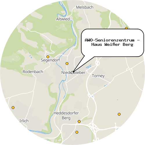 Kartenausschnitt für die Firma AWO-Seniorenzentrum - Haus Weißer Berg