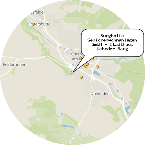 Kartenausschnitt für die Firma Burgholte Seniorenwohnanlagen GmbH - Stadthaus Uehrder Berg
