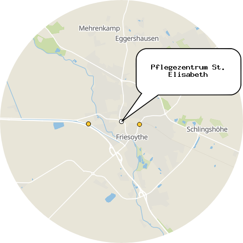 Kartenausschnitt für die Firma Pflegezentrum St. Elisabeth