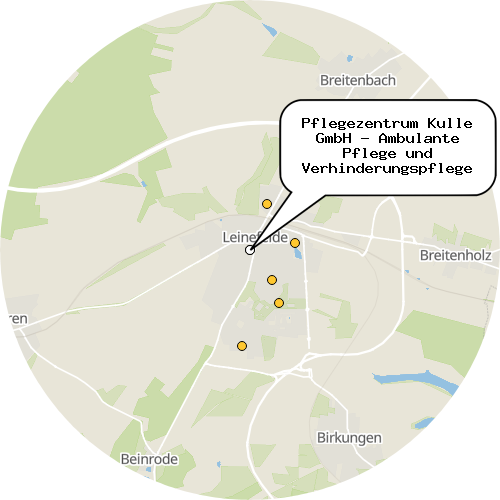 Kartenausschnitt für die Firma Pflegezentrum Kulle GmbH - Ambulante Pflege und Verhinderungspflege