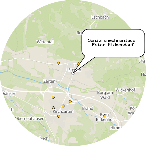 Kartenausschnitt für die Firma Seniorenwohnanlage  Pater Middendorf