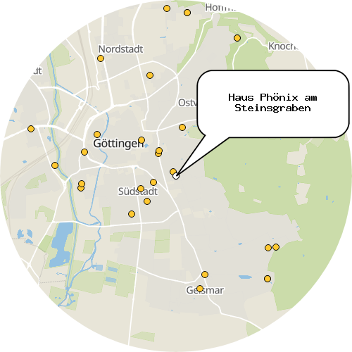 Kartenausschnitt für die Firma Haus Phönix am Steinsgraben