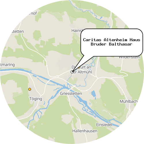 Kartenausschnitt für die Firma Caritas Altenheim Haus Bruder Balthasar