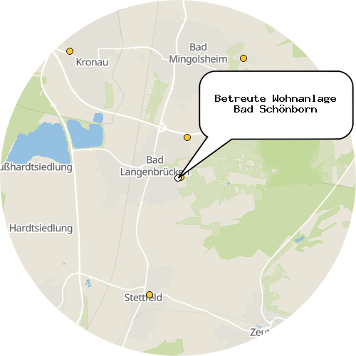 Kartenausschnitt für die Firma Betreute Wohnanlage Bad Schönborn