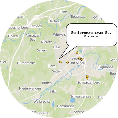 Kartenausschnitt für die Firma Seniorenzentrum St. Vinzenz