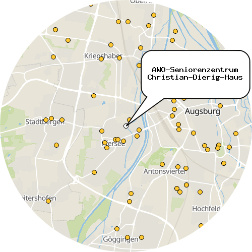 Kartenausschnitt für die Firma AWO-Seniorenzentrum Christian-Dierig-Haus