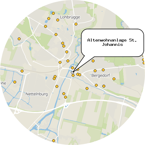 Kartenausschnitt für die Firma Altenwohnanlage St. Johannis