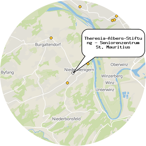Kartenausschnitt für die Firma Theresia-Albers-Stiftung - Seniorenzentrum St. Mauritius