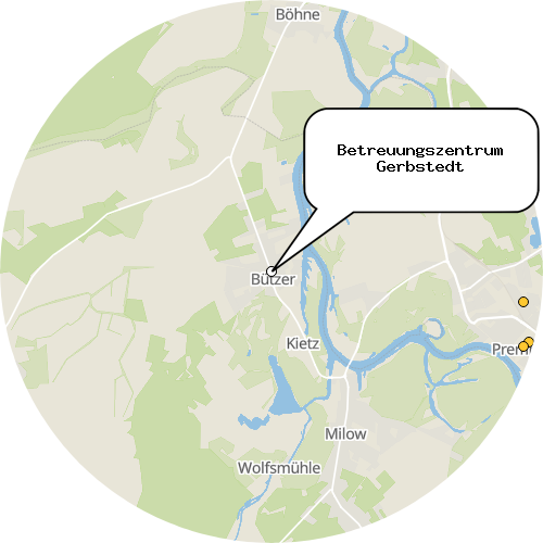 Kartenausschnitt für die Firma Betreuungszentrum Gerbstedt