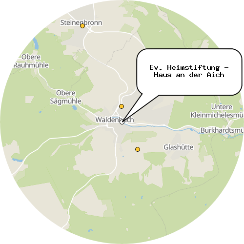 Kartenausschnitt für die Firma Ev. Heimstiftung - Haus an der Aich