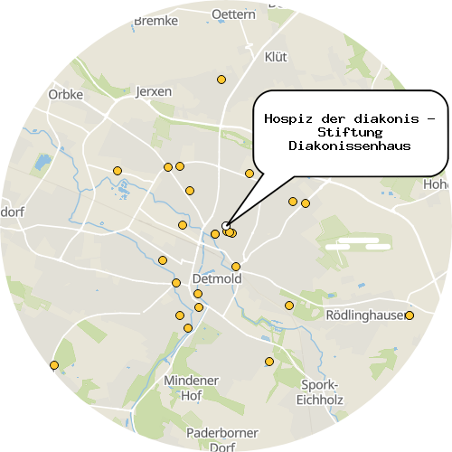 Kartenausschnitt für die Firma Hospiz der diakonis - Stiftung Diakonissenhaus
