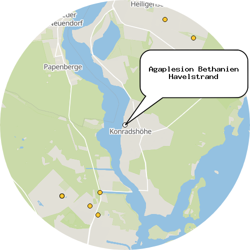 Kartenausschnitt für die Firma Agaplesion Bethanien Havelstrand
