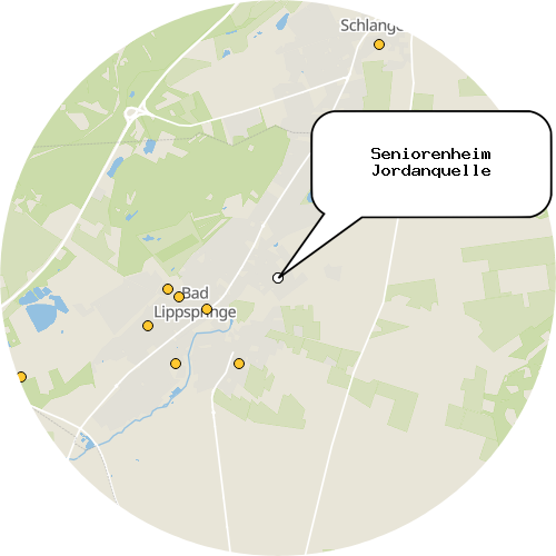 Kartenausschnitt für die Firma Seniorenheim Jordanquelle