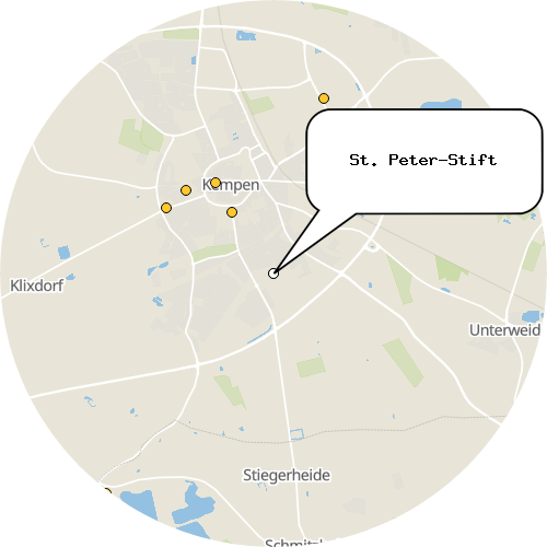 Kartenausschnitt für die Firma St. Peter-Stift