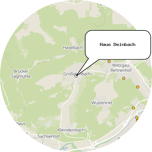 Kartenausschnitt für die Firma Haus Deinbach