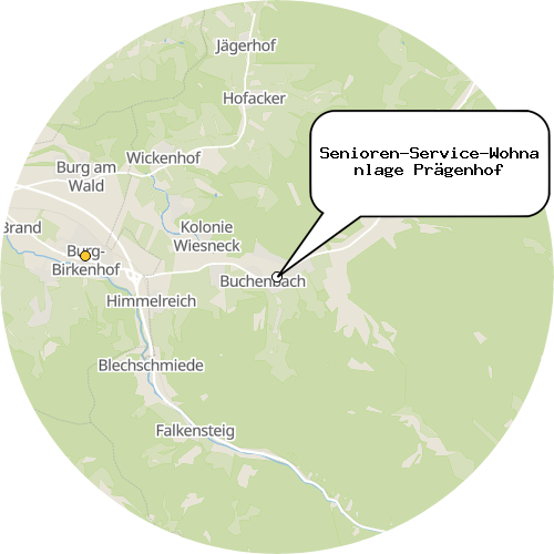 Kartenausschnitt für die Firma Senioren-Service-Wohnanlage Prägenhof