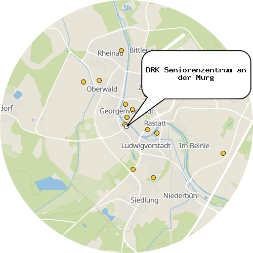 Kartenausschnitt für die Firma DRK Seniorenzentrum an der Murg