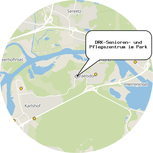 Kartenausschnitt für die Firma DRK-Senioren- und Pflegezentrum im Park