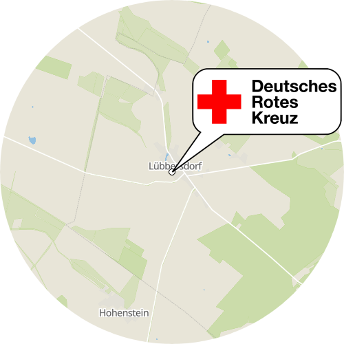 Kartenausschnitt für die Firma DRK KV Neubrandenburg e.V. Pflegeheim Lübbersdorf