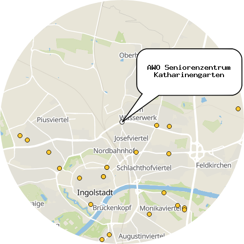 Kartenausschnitt für die Firma AWO Seniorenzentrum Katharinengarten