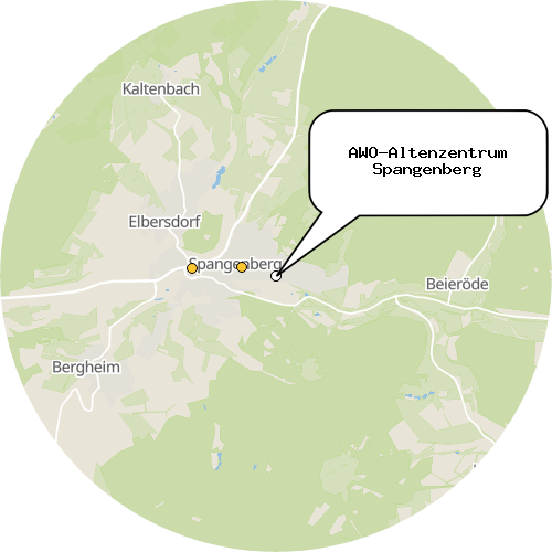 Kartenausschnitt für die Firma AWO-Altenzentrum Spangenberg