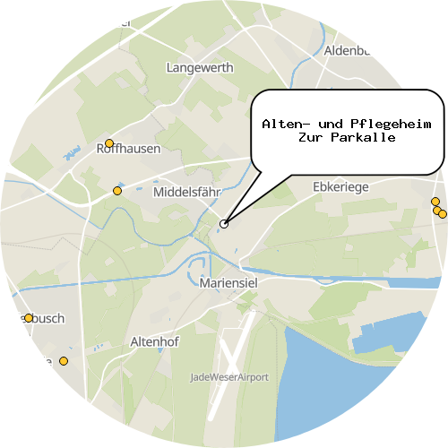 Kartenausschnitt für die Firma Alten- und Pflegeheim Zur Parkalle