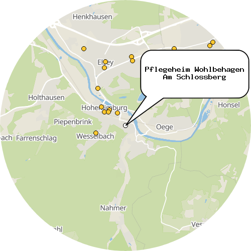 Kartenausschnitt für die Firma Pflegeheim Wohlbehagen Am Schlossberg