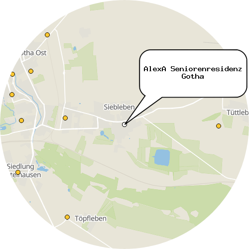 Kartenausschnitt für die Firma AlexA Seniorenresidenz Gotha