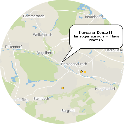 Kartenausschnitt für die Firma Kursana Domizil Herzogenaurach - Haus Martin