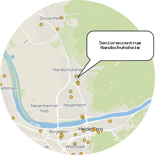 Kartenausschnitt für die Firma Seniorenzentrum Handschuhsheim