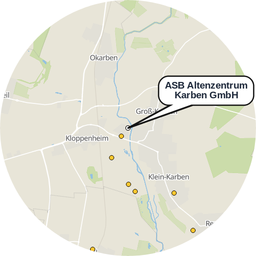 Kartenausschnitt für die Firma ASB Altenzentrum Karben GmbH