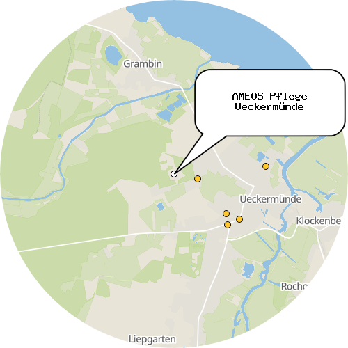 Kartenausschnitt für die Firma AMEOS Pflege Ueckermünde