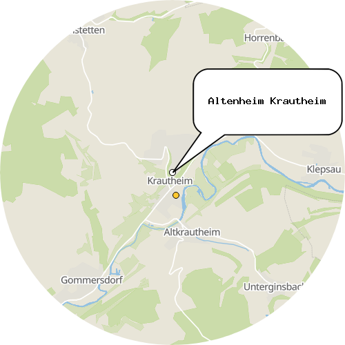 Kartenausschnitt für die Firma Altenheim Krautheim
