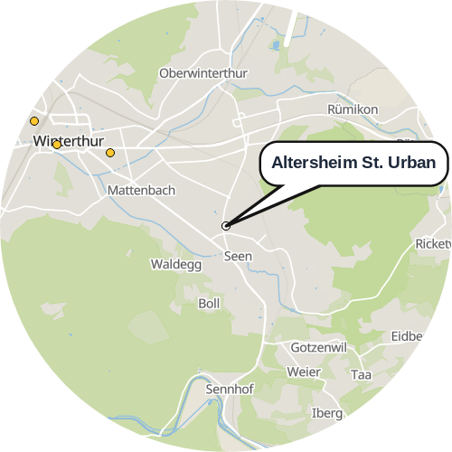 Kartenausschnitt für die Firma Altersheim St. Urban