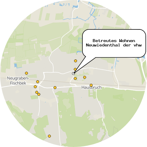 Kartenausschnitt für die Firma Betreutes Wohnen Neuwiedenthal der vhw