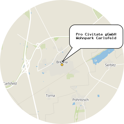 Kartenausschnitt für die Firma Pro Civitate gGmbH Wohnpark Carlsfeld
