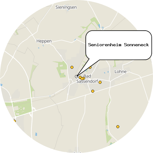 Kartenausschnitt für die Firma Seniorenheim Sonneneck