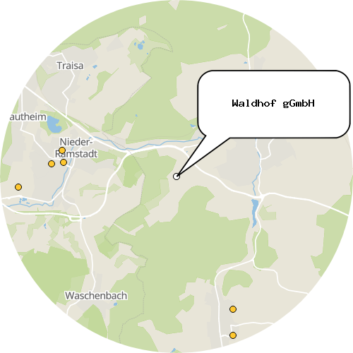 Kartenausschnitt für die Firma Waldhof gGmbH