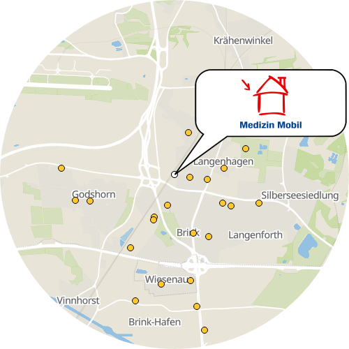 Kartenausschnitt für die Firma Medizin Mobil Straßburger Platz