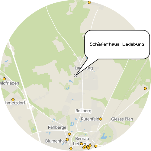 Kartenausschnitt für die Firma Schäferhaus Ladeburg