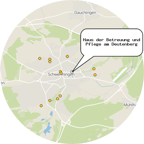 Kartenausschnitt für die Firma Haus der Betreuung und Pflege am Deutenberg