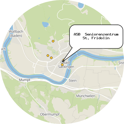 Kartenausschnitt für die Firma ASB  Seniorenzentrum St. Fridolin