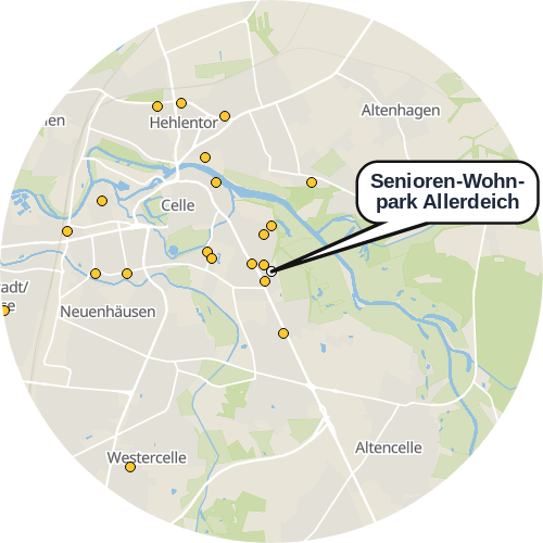 Kartenausschnitt für die Firma Senioren-Wohnpark Allerdeich