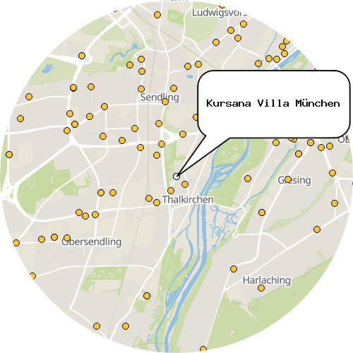 Kartenausschnitt für die Firma Kursana Villa München