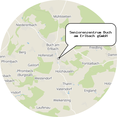 Kartenausschnitt für die Firma Seniorenzentrum Buch am Erlbach gGmbH