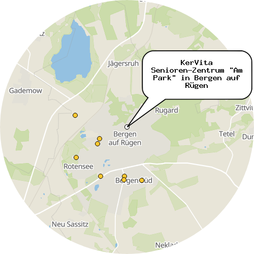 Kartenausschnitt für die Firma KerVita Senioren-Zentrum "Am Park" in Bergen auf Rügen