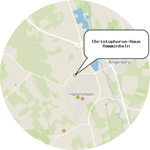 Kartenausschnitt für die Firma Christophorus-Haus Hamminkeln