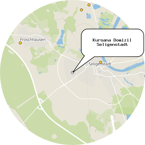 Kartenausschnitt für die Firma Kursana Domizil Seligenstadt