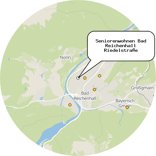 Kartenausschnitt für die Firma Seniorenwohnen Bad Reichenhall Riedelstraße