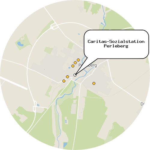 Kartenausschnitt für die Firma Caritas-Sozialstation Perleberg